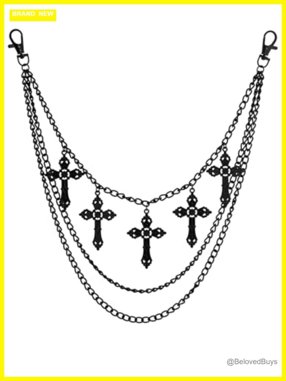 Gothic Layered Cross Pants Chain Wallet Belt Chain Grunge Punk Accessory